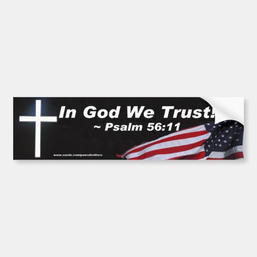 In God vertrouwen we Bumpersticker (Voorkant)