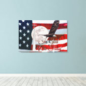 In God vertrouwen we Canvas Afdruk (Insitu (Houten vloer))