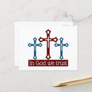 In God vertrouwen we, Crucifix Briefkaart