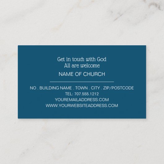 In God vertrouwen we, Crucifix, Christendom, Relig Visitekaartje (Achterkant)