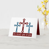 In God vertrouwen we, Crucifix Kaart (Gele Bloem)