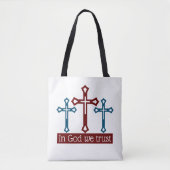 In God vertrouwen we, Crucifix Tote Bag (Voorkant)