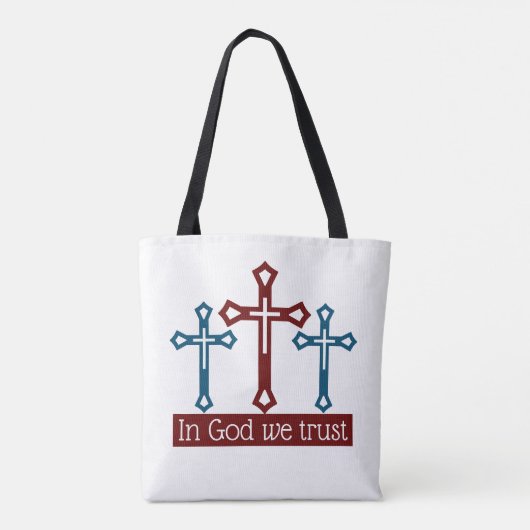 In God vertrouwen we, Crucifix Tote Bag (Achterkant)