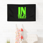 In God vertrouwen we de Christelijke religieuze qu Spandoek (Insitu)