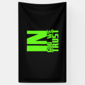 In God vertrouwen we de Christelijke religieuze qu Spandoek (Verticaal)