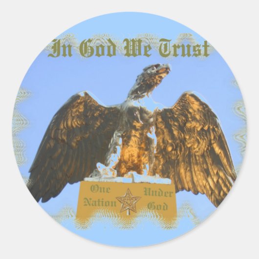 In God vertrouwen we Eagle Sticker (Voorkant)