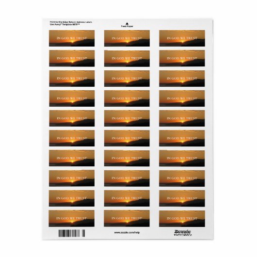 IN GOD VERTROUWEN WE ETIKET (Full Sheet)