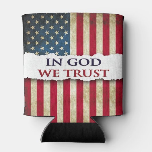 In God vertrouwen we, geloof, vrijheid, & erfgoed  Blikjeskoeler (Achterkant)