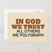In God vertrouwen we Humor Briefkaart (Voorkant / Achterkant)