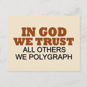 In God vertrouwen we Humor Briefkaart