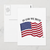 In God vertrouwen we met Amerikaanse vlag Briefkaart (Voorkant / Achterkant)