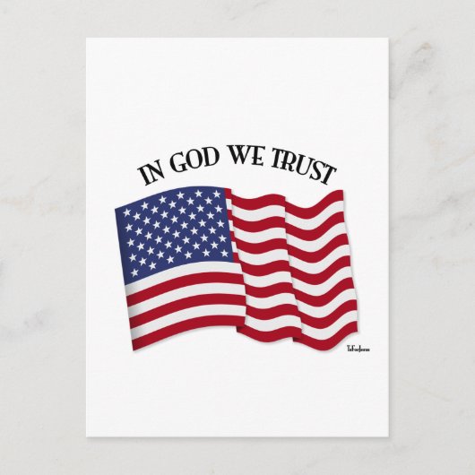 In God vertrouwen we met Amerikaanse vlag Briefkaart (Voorkant)