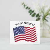 In God vertrouwen we met Amerikaanse vlag Briefkaart (Staand voorkant)