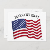 In God vertrouwen we met Amerikaanse vlag Briefkaart (Voorkant / Achterkant)