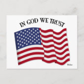 In God vertrouwen we met Amerikaanse vlag Briefkaart (Voorkant)