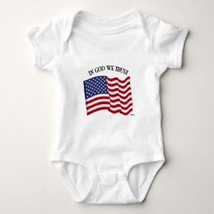 In God vertrouwen we met Amerikaanse vlag Romper