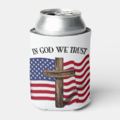 In God vertrouwen we met de Rugged Cross en de Ame Blikjeskoeler (Blikje Voorkant)