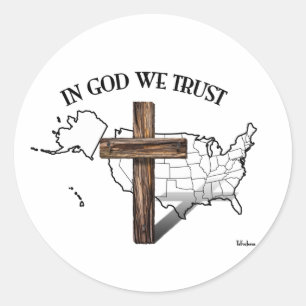 In God vertrouwen we met een robuust kruis en de A Ronde Sticker