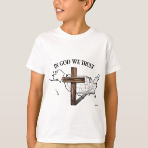 In God vertrouwen we met een robuust kruis en de A T-shirt
