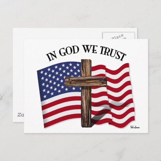 In God vertrouwen we met een robuust kruis en een  Briefkaart (Voorkant / Achterkant)