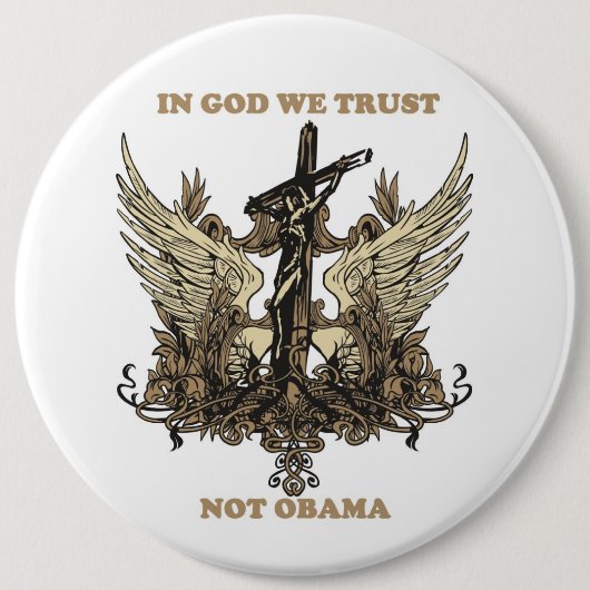 In God vertrouwen we Obama Ronde Button 6,0 Cm (Voorkant)
