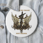In God vertrouwen we Obama Ronde Button 6,0 Cm (In situ)