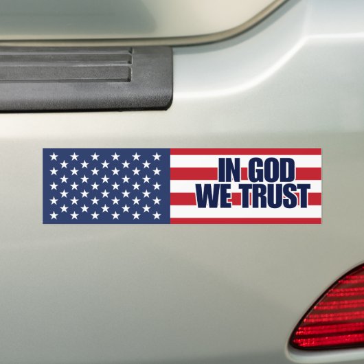 In GOD vertrouwen we op bumperstickers (Op auto)