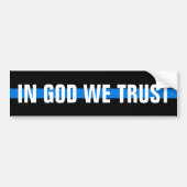 "IN GOD VERTROUWEN WE" OP DE THIN BLUE LIJN BUMPERSTICKER (Voorkant)