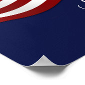 In God vertrouwen we op een golvende vlag Poster (Hoek)