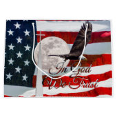 In God vertrouwen we op een grote geschenkzak Groot Cadeauzakje (Voorkant)