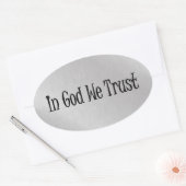 In God vertrouwen we Ovale Sticker (Envelop)