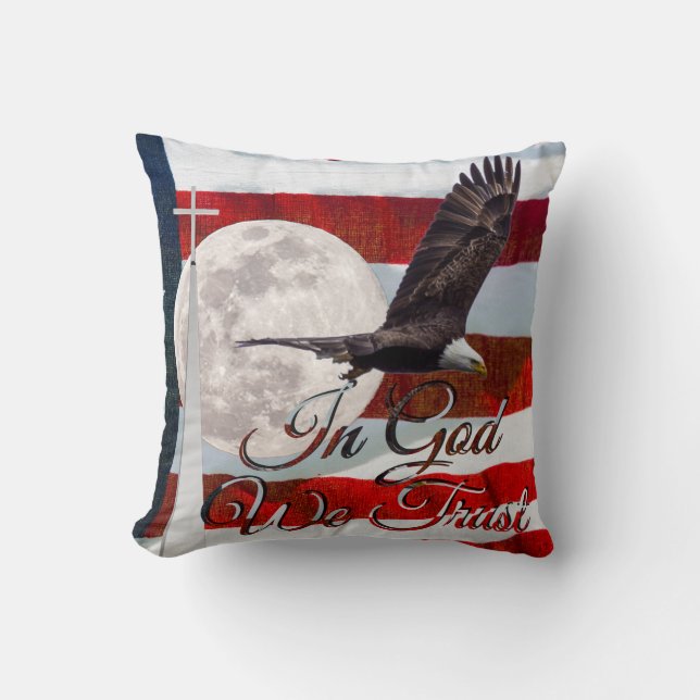 In God vertrouwen we Pillow Kussen (Voorkant)