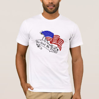 In God vertrouwen we, rood wit en blauw T-shirt