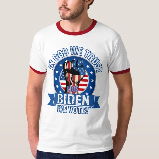 In God vertrouwen we, want voor Biden stemmen we - T-shirt (Voorkant)
