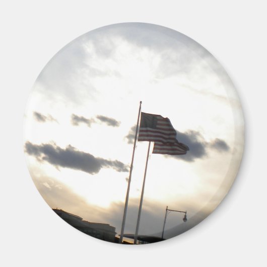 In God vertrouwen wij Amerikaanse vlag (Sunset) Ma Magneet (Voorkant)