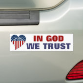 In God vertrouwen wij Bumpersticker (Op auto)