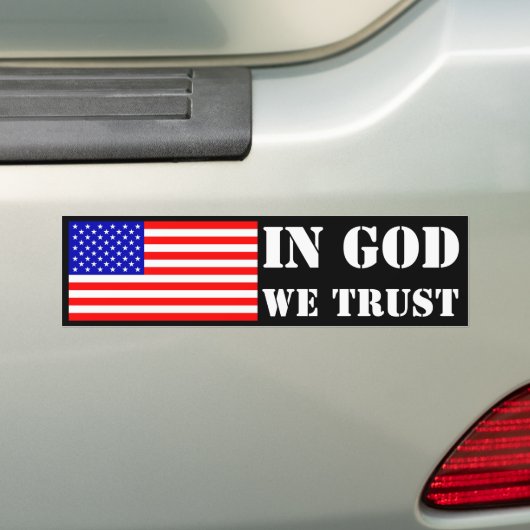 In God vertrouwen wij Bumpersticker (Op auto)