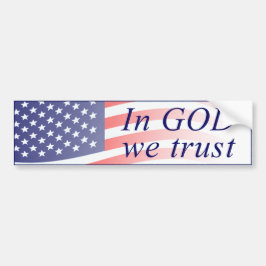 In God vertrouwen wij de Amerikaanse vlag Bumpersticker