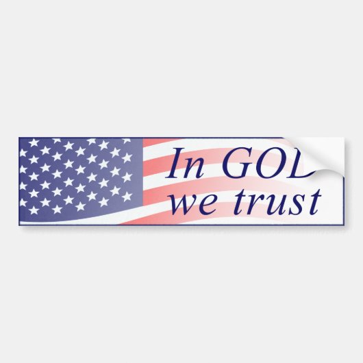 In God vertrouwen wij de Amerikaanse vlag Bumpersticker (Voorkant)
