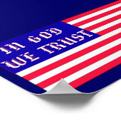 In God vertrouwen wij de Amerikaanse vlag Poster (Hoek)