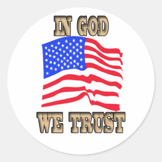 In God vertrouwen wij de Amerikaanse vlag Sticker