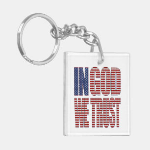 In God vertrouwen wij met Douane Achtertekst Chris Sleutelhanger