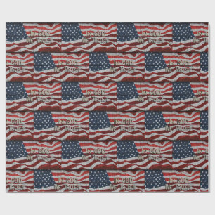 In God vertrouwen wij op de Amerikaanse vlag van R Cadeaupapier