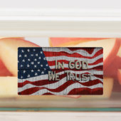 In God vertrouwen wij op de Amerikaanse vlag van R Labels (Aangebracht)
