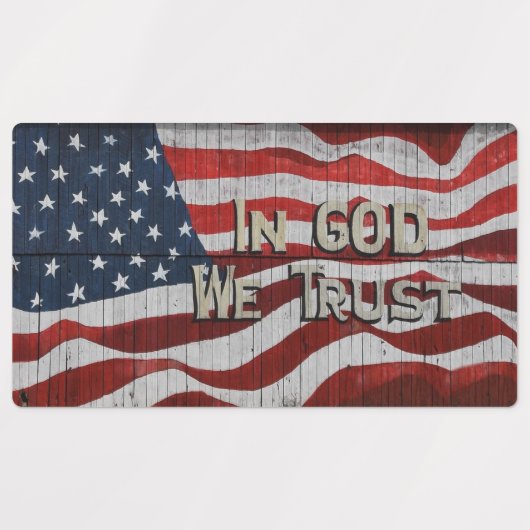 In God vertrouwen wij op de Amerikaanse vlag van R Labels (Design 1)