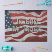 In God vertrouwen wij op de Amerikaanse vlag van R Tissuepapier (Craft)