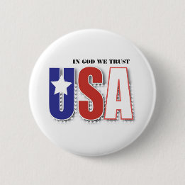 In God vertrouwen wij Ronde Button 5,7 Cm