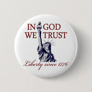 In God vertrouwen wij Ronde Button 5,7 Cm
