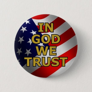 In God vertrouwen wij Ronde Button 5,7 Cm