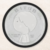 In God vertrouwen wij Ronde Kartonnen Onderzetter (Voorkant)